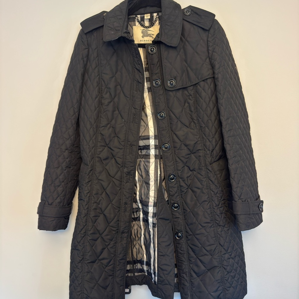 Burberry Quilted Trench Midi Coat